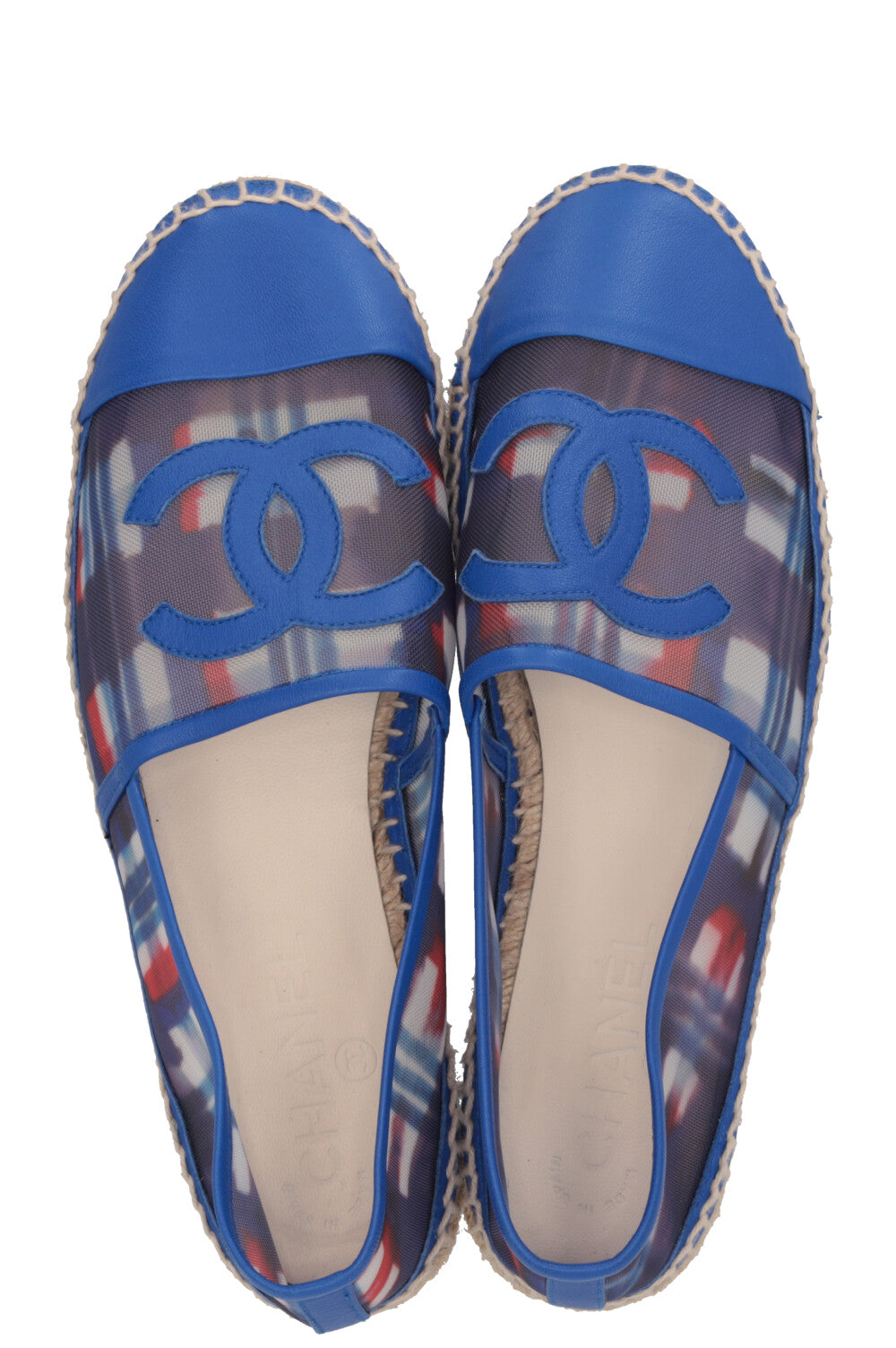 CHANEL Espadrilles Mesh Red Blue