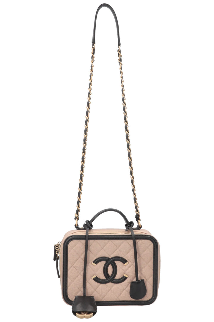 CHANEL Vanity Case Filigrane Petit Modèle Caviar Nude