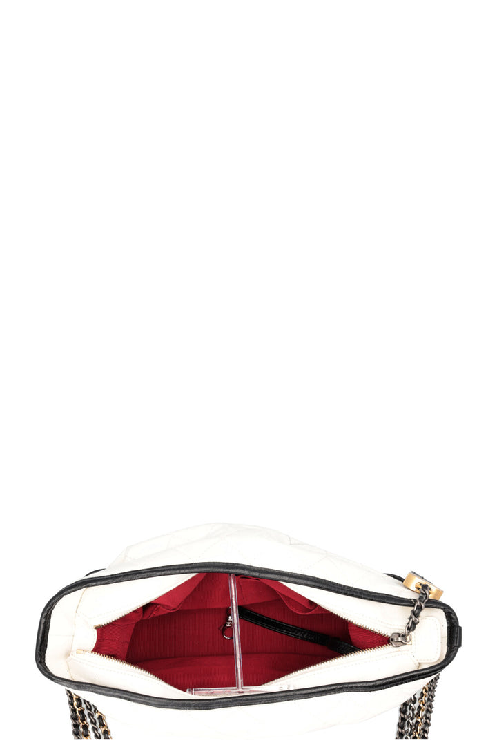 CHANEL Sac Gabrielle Moyen Cuir Blanc