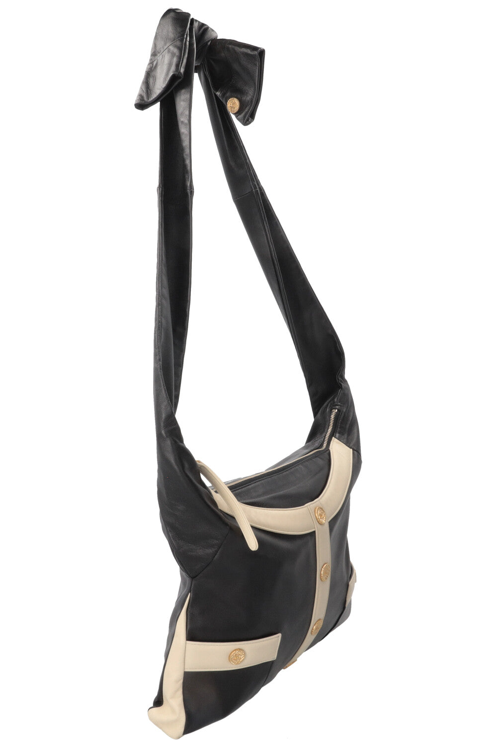 Sac Girl CHANEL en agneau noir et blanc