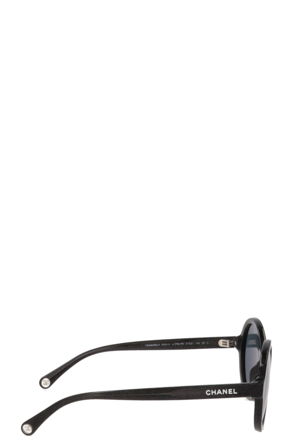 CHANEL Glitter Round Sunglasses Black 5522-U