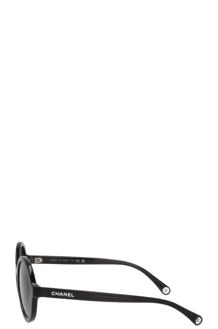 CHANEL Glitter Round Sunglasses Black 5522-U