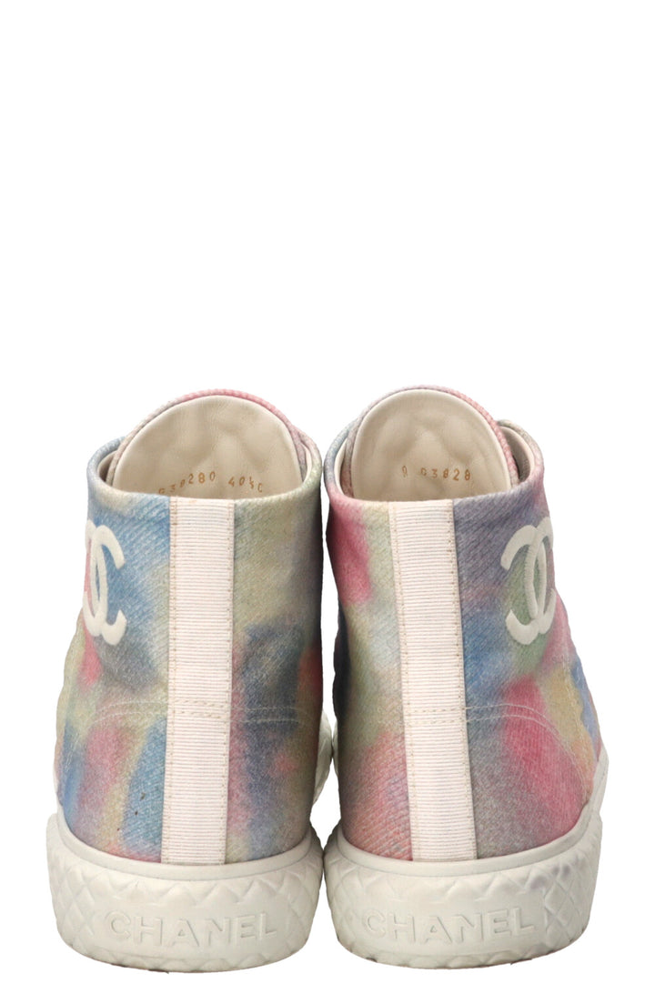 Baskets montantes CHANEL CC en tissu multicolore