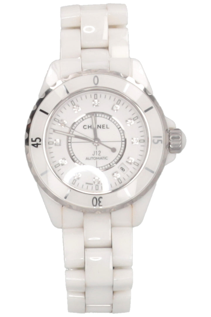 CHANEL J12 Watch 38mm Automatic Diamonds Ceramic White