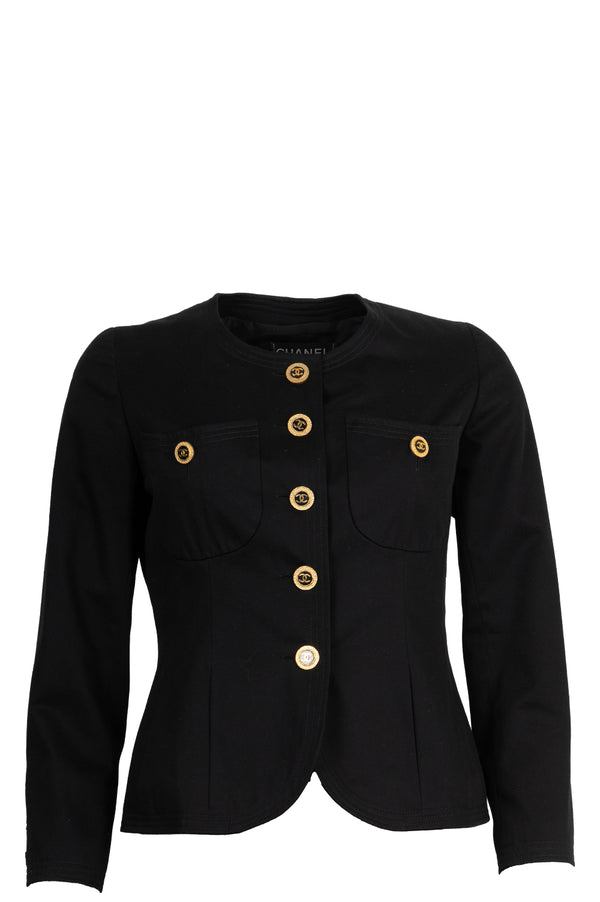 CHANEL Jacket Cotton Black
