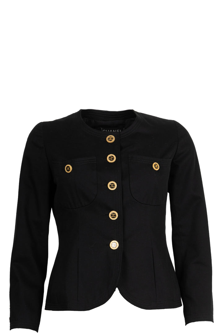 CHANEL Jacket Cotton Black