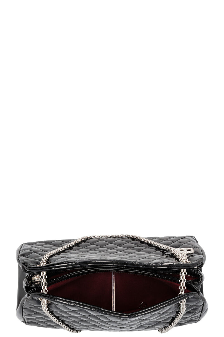 Sac bowling CHANEL Just Mademoiselle en cuir verni noir