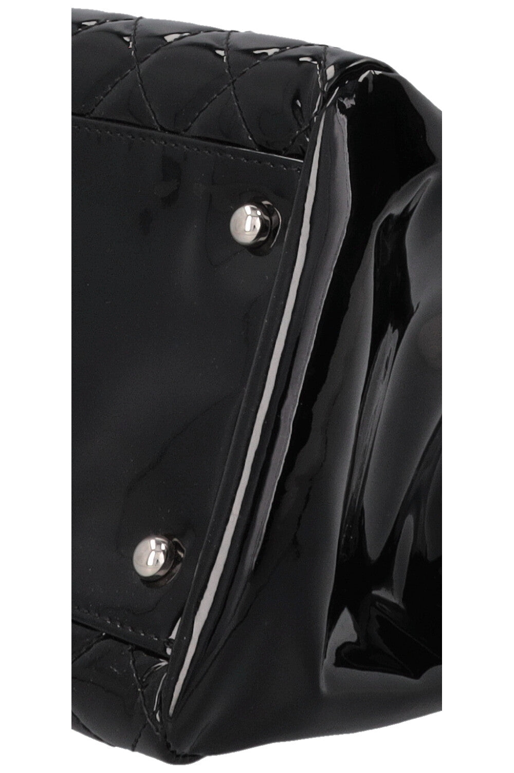Sac bowling CHANEL Just Mademoiselle en cuir verni noir