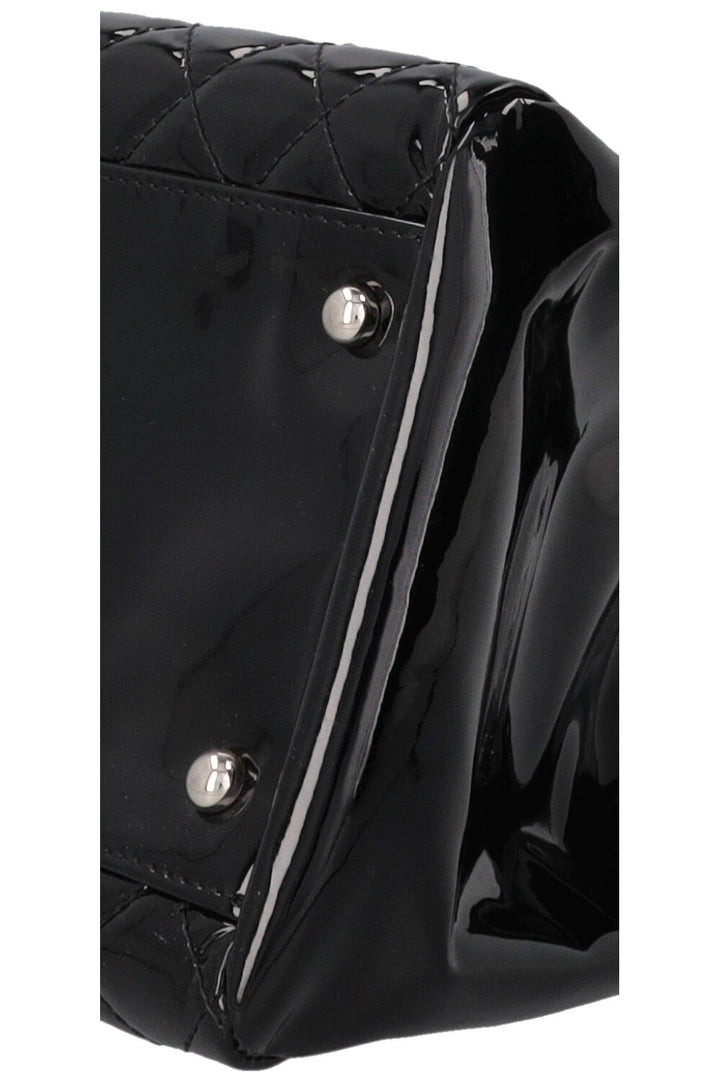 Sac bowling CHANEL Just Mademoiselle en cuir verni noir