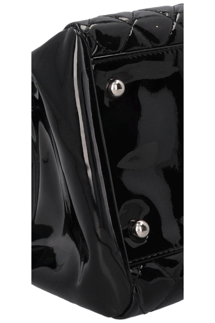 Sac bowling CHANEL Just Mademoiselle en cuir verni noir