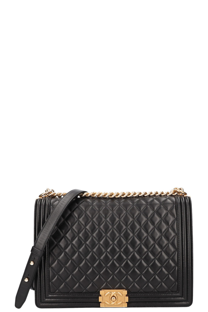 CHANEL Large Boy Bag Lambskin Black