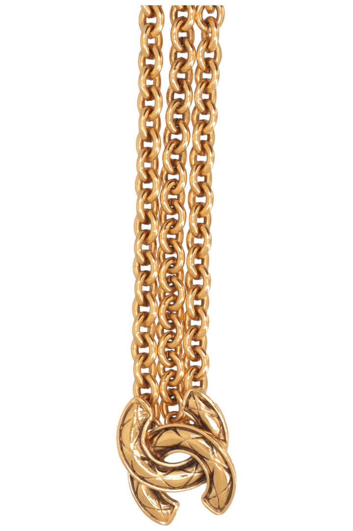 CHANEL 1980 Quilted CC Waist Belt Gold