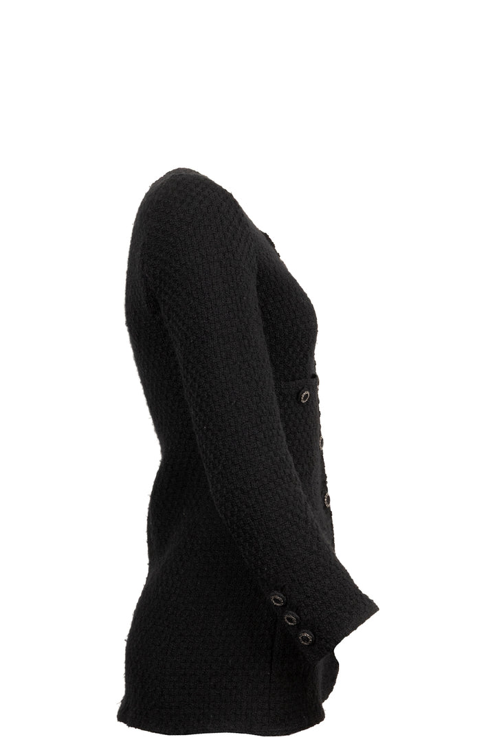 CHANEL Long Tweed Jacket Black