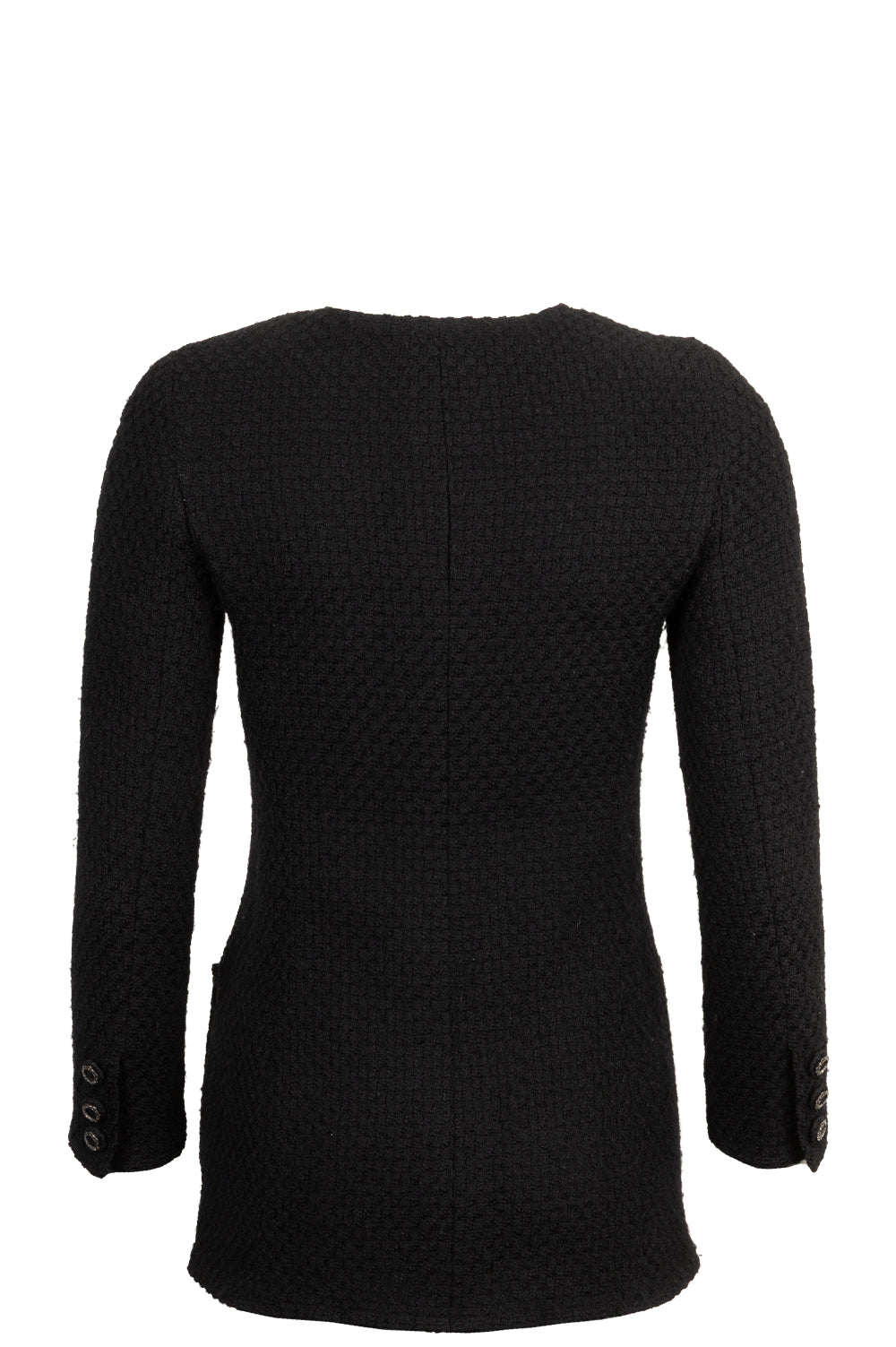 CHANEL Long Tweed Jacket Black