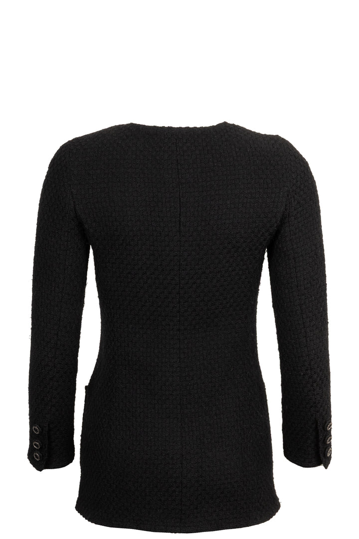 CHANEL Long Tweed Jacket Black