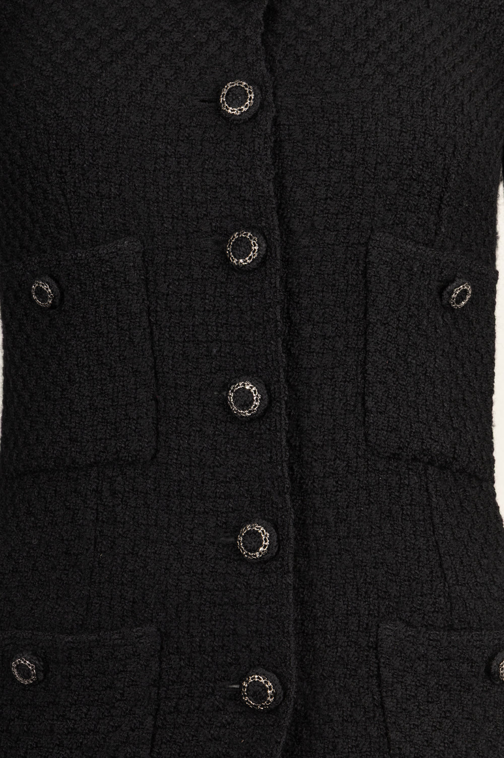 CHANEL Long Tweed Jacket Black