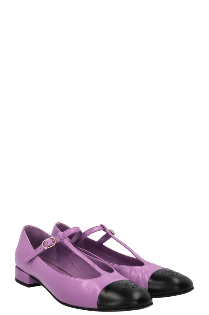 CHANEL Mary Jane Flats Lilac
