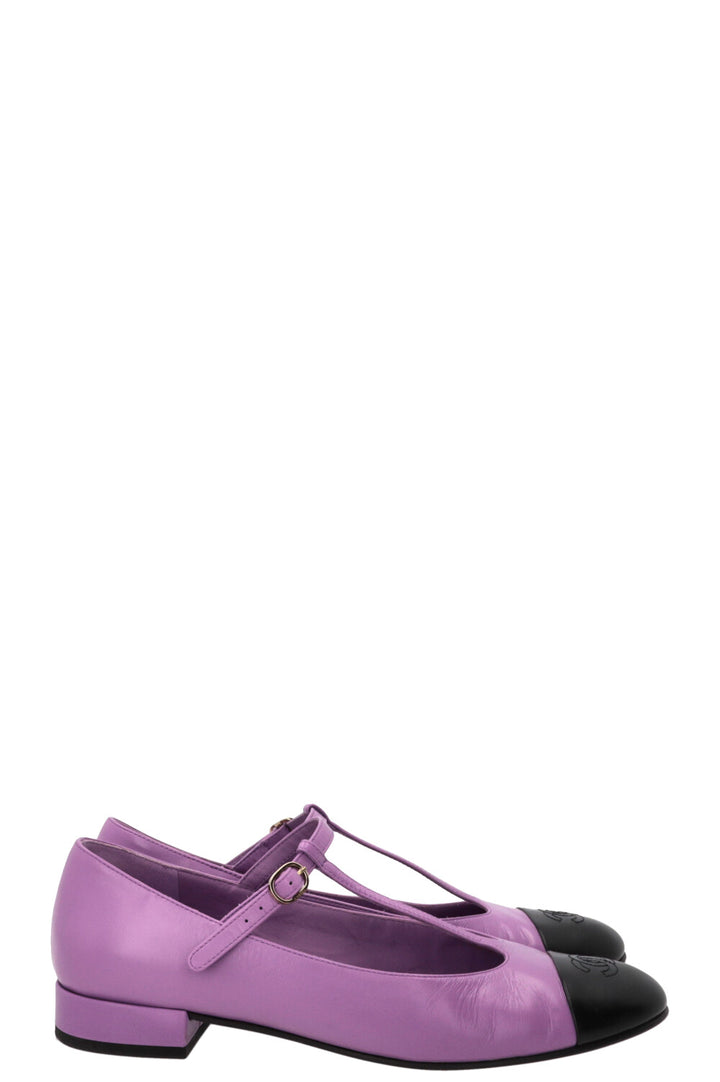 CHANEL Mary Jane Flats Lilac