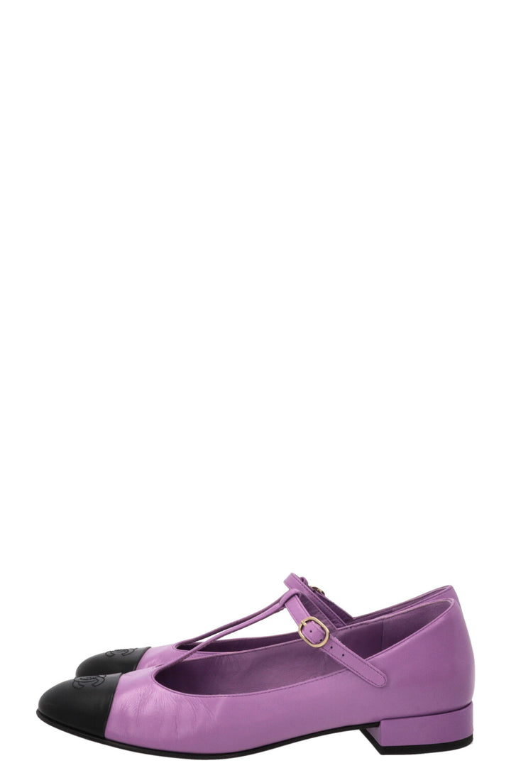 CHANEL Mary Jane Flats Lilac