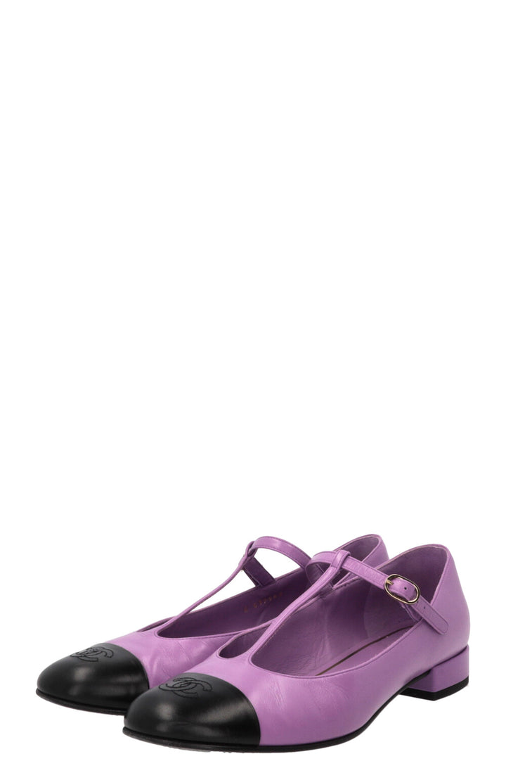 CHANEL Mary Jane Flats Lilac