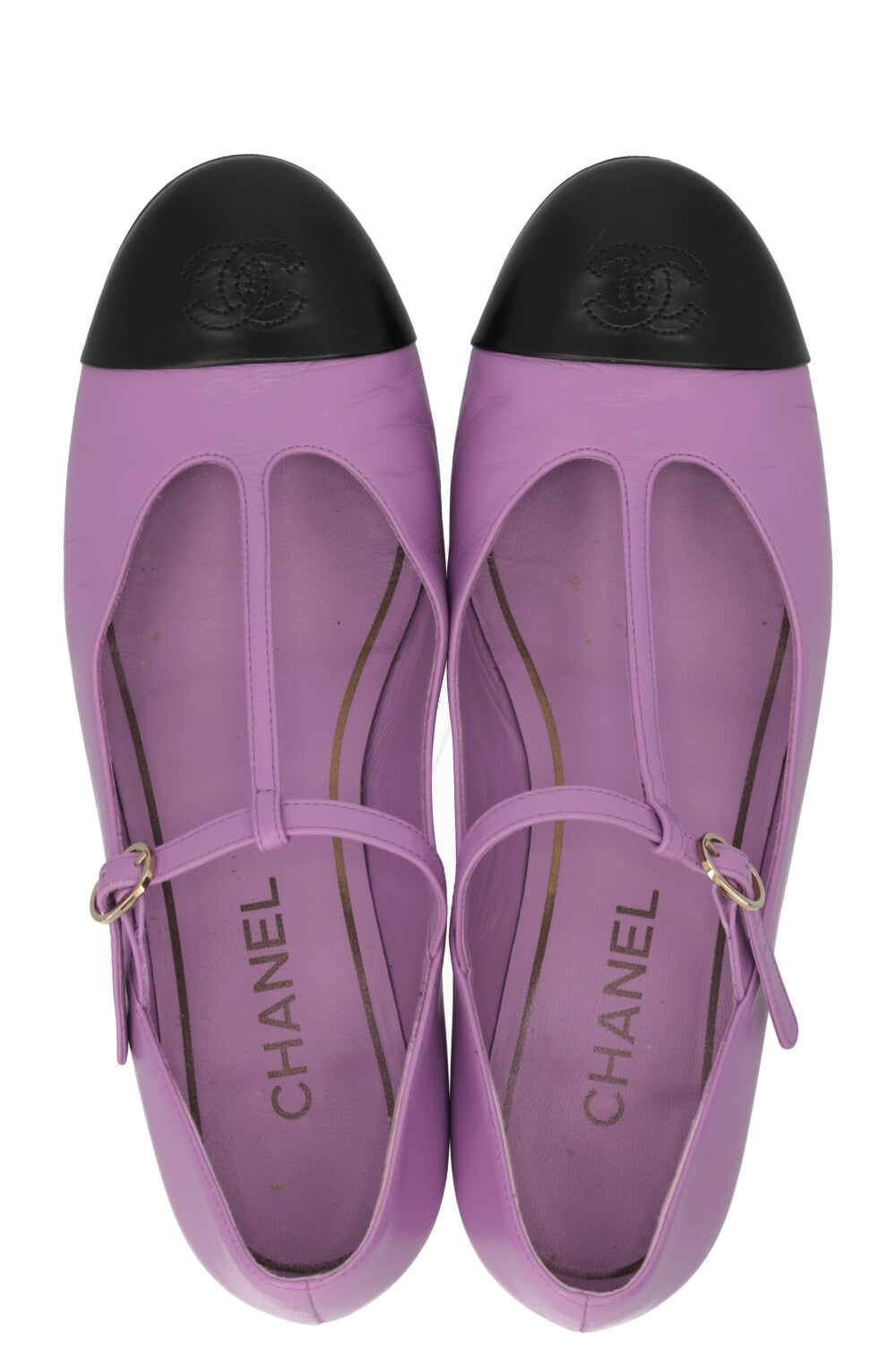 CHANEL Mary Jane Flats Lilac