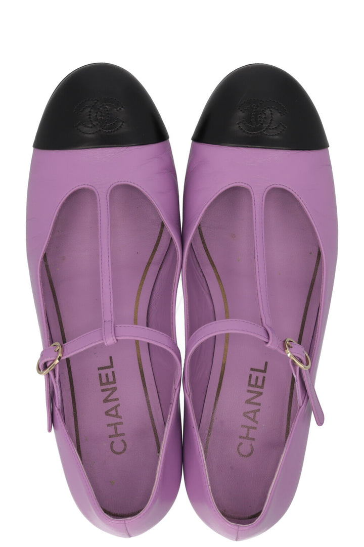 CHANEL Mary Jane Flats Lilac