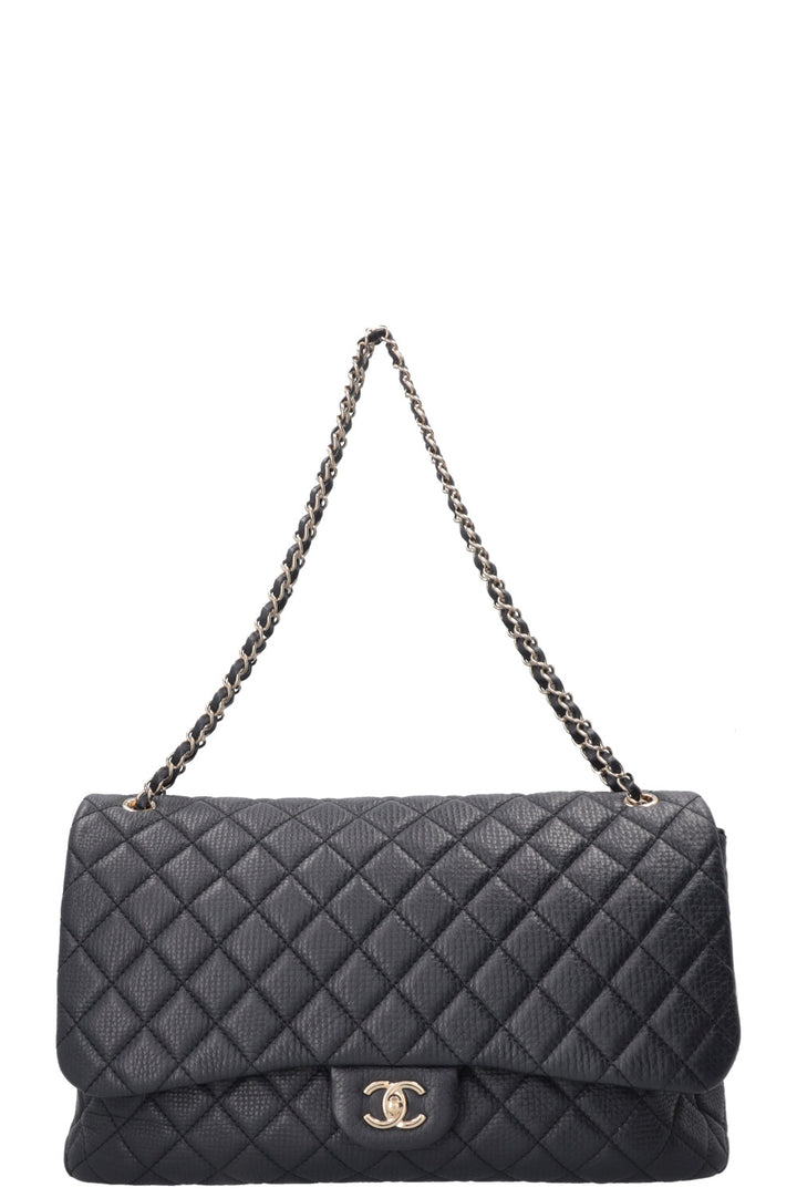 CHANEL Maxi Airline Classic Flap Bag Navy Lambskin
