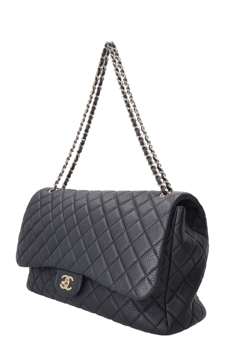 CHANEL Maxi Airline Classic Flap Bag Navy Lambskin
