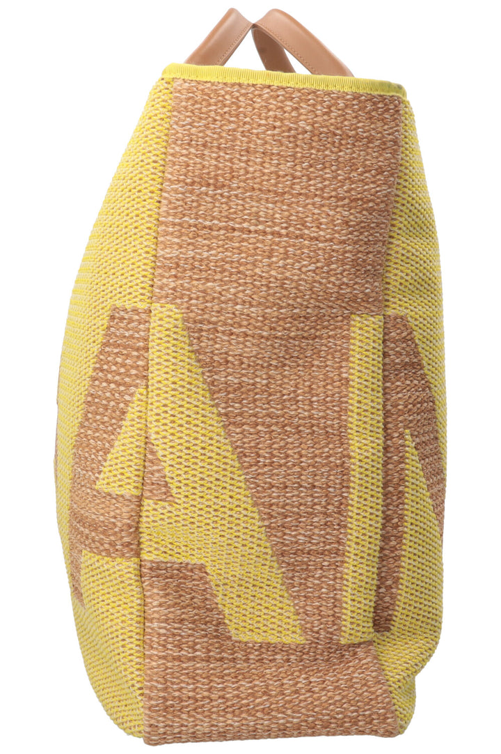 CHANEL Maxi Deauville Tote Bag Raffia Yellow