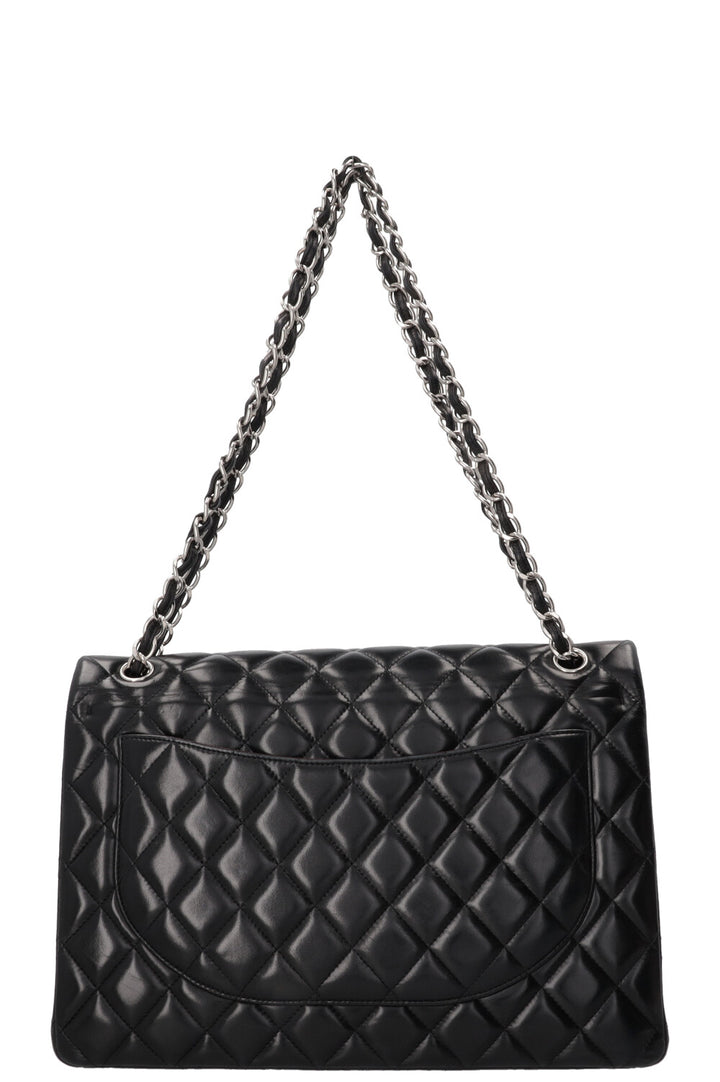 CHANEL Maxi Double Flap Bag Lambskin Black