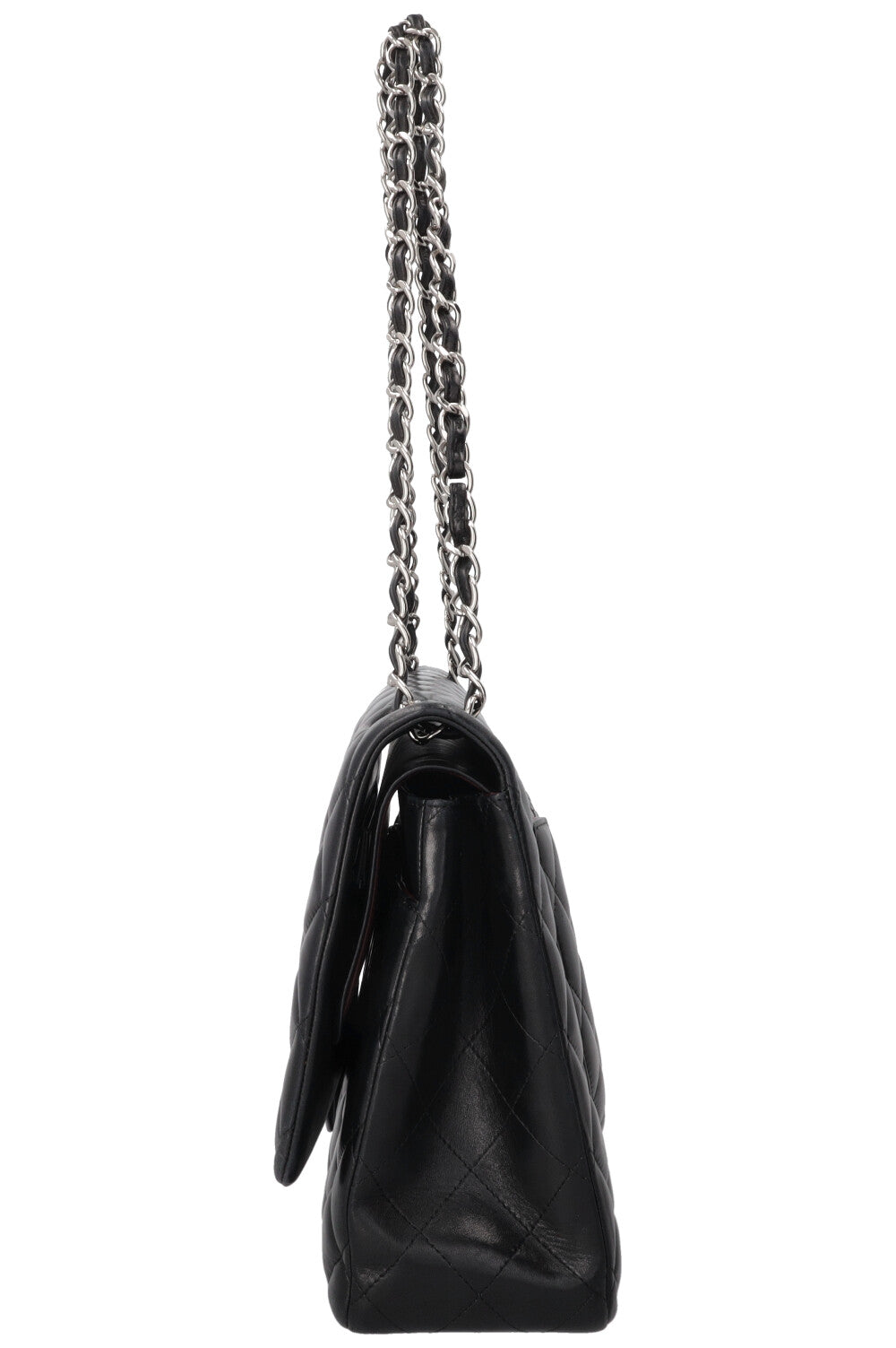 CHANEL Maxi Double Flap Bag Lambskin Black