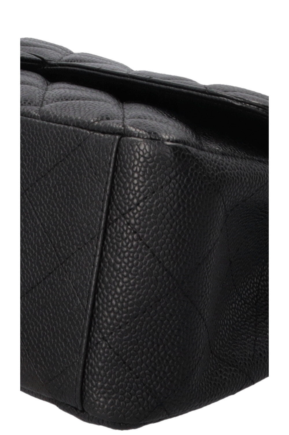 CHANEL Maxi Double Flap en cuir caviar noir