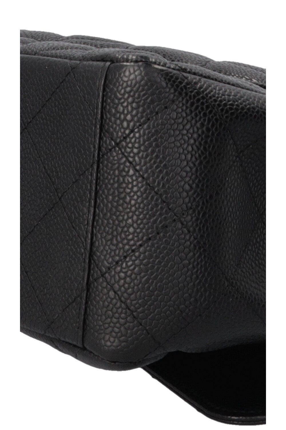 CHANEL Maxi Double Flap en cuir caviar noir