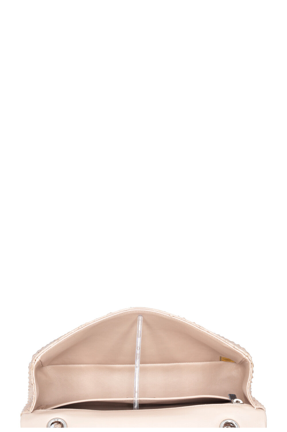 CHANEL Medium Charm Single Flap Python Beige