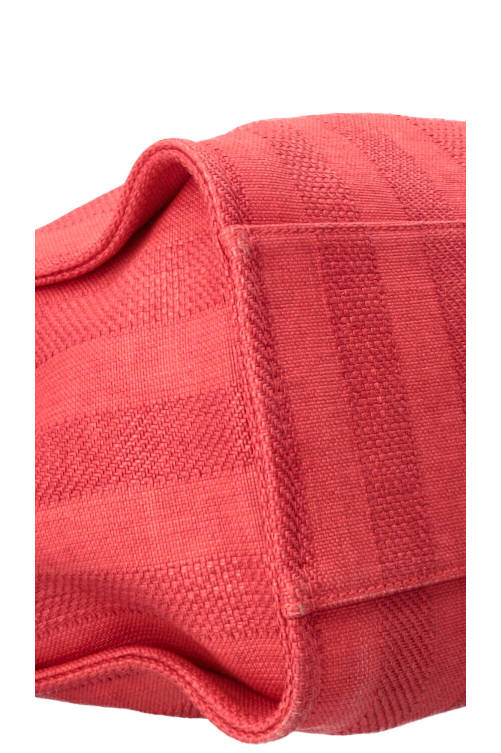 CHANEL Cabas Deauville moyen toile enduite rouge