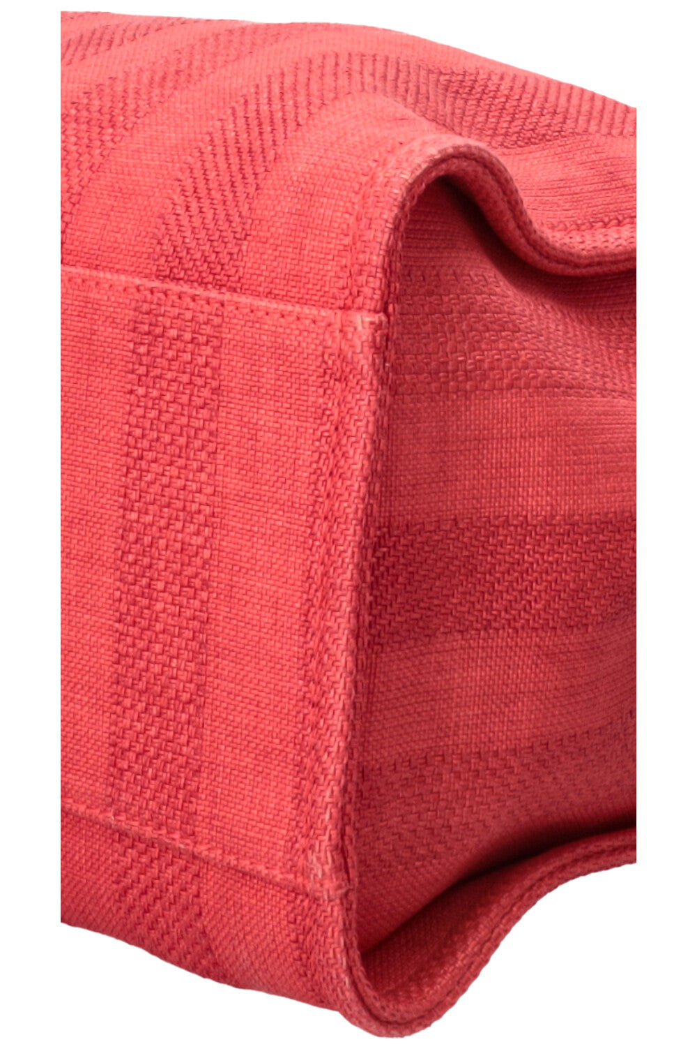 CHANEL Cabas Deauville moyen toile enduite rouge