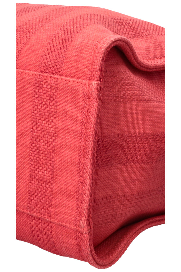 CHANEL Cabas Deauville moyen toile enduite rouge