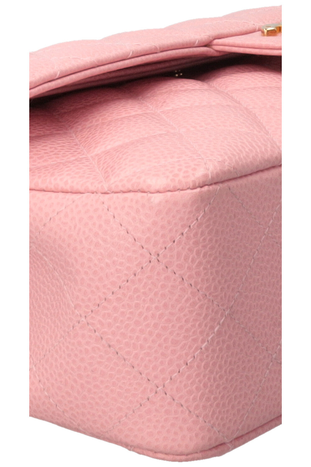 Sac à rabat doublé Chanel taille moyenne en cuir caviar rose