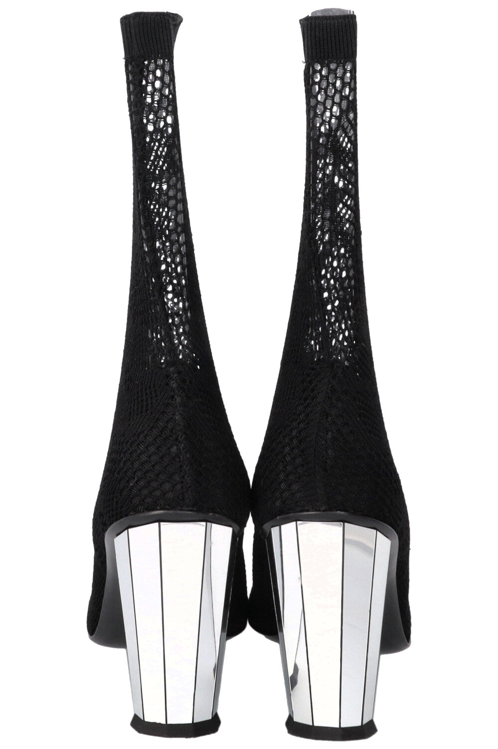 CHANEL Mesh Sock Boots Black