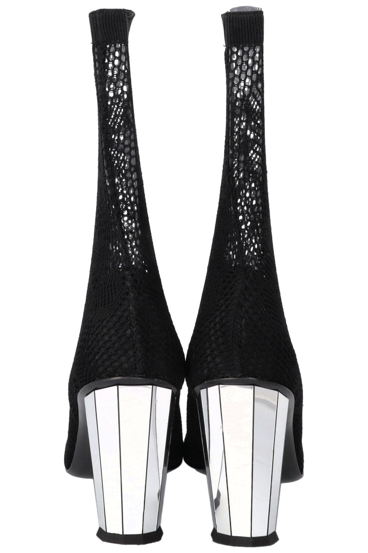 CHANEL Mesh Sock Boots Black
