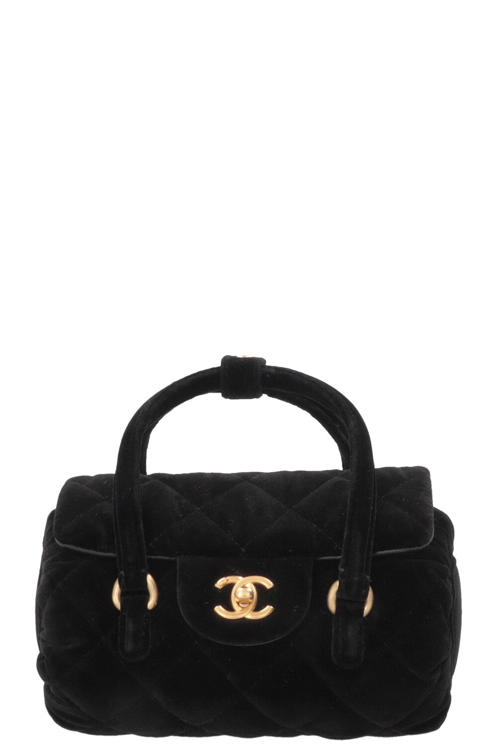 Sac Micro Bowling CHANEL en velours noir