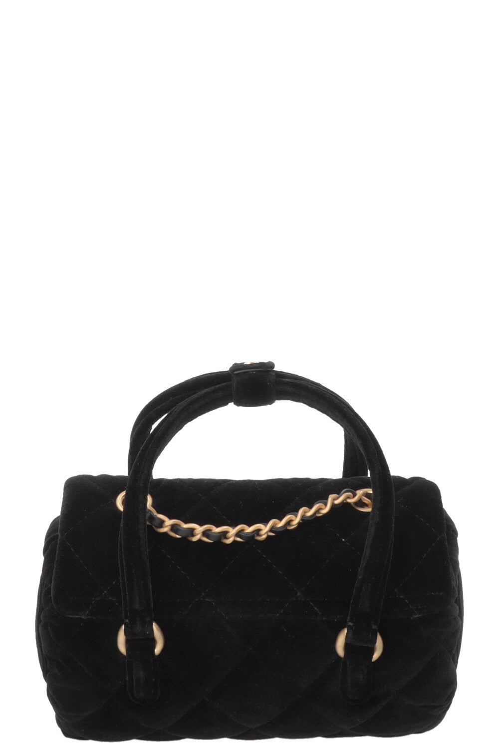 Sac Micro Bowling CHANEL en velours noir