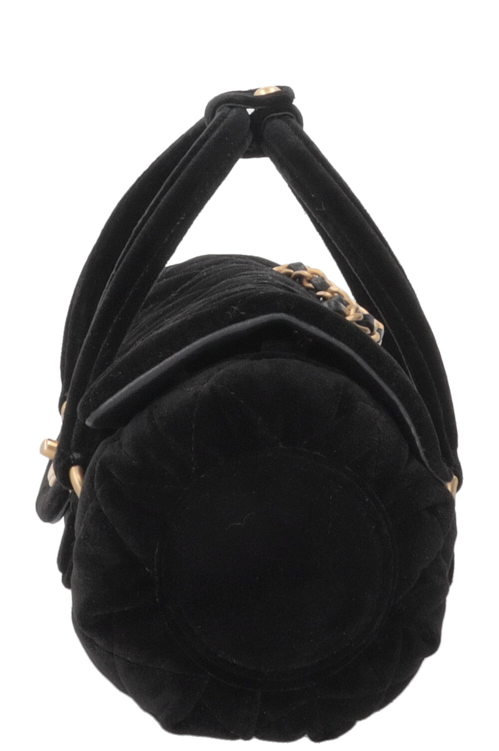 Sac Micro Bowling CHANEL en velours noir