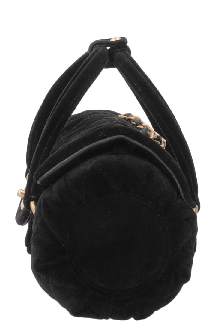 Sac Micro Bowling CHANEL en velours noir