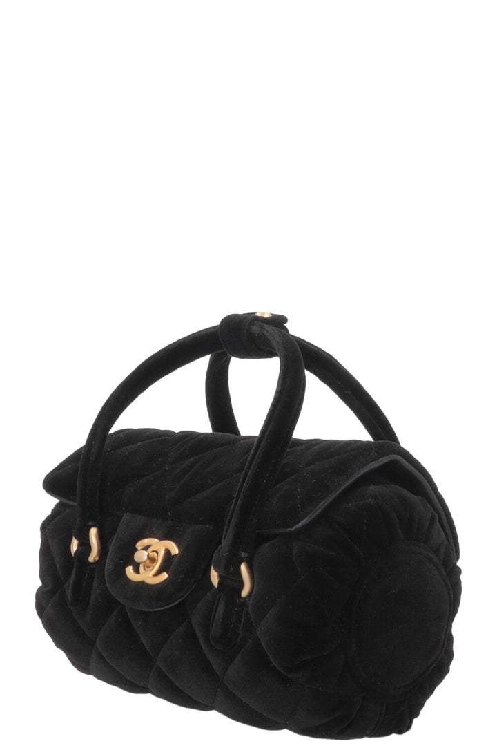 Sac Micro Bowling CHANEL en velours noir