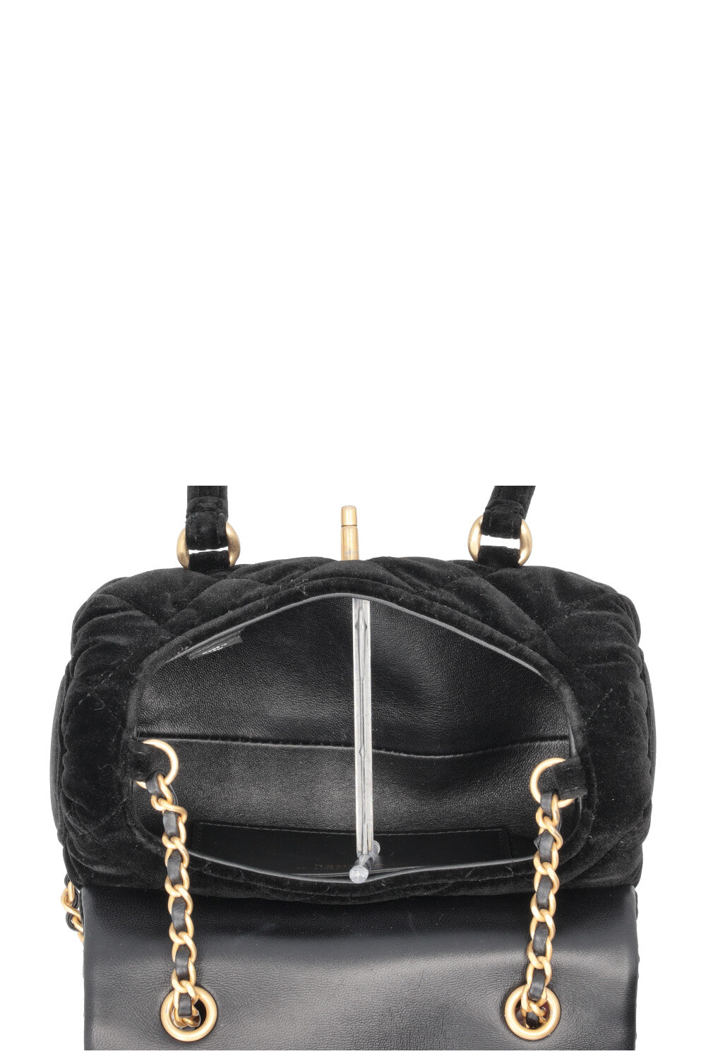 Sac Micro Bowling CHANEL en velours noir