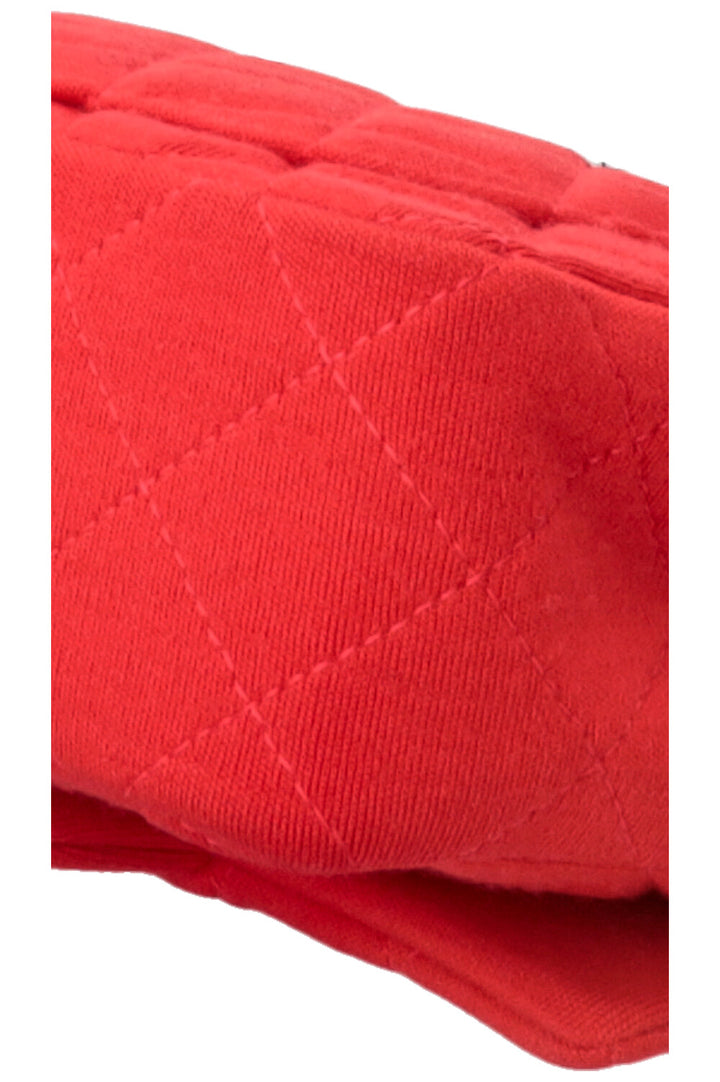 CHANEL Mini Rectangular Single Flap Bag Jersey Red