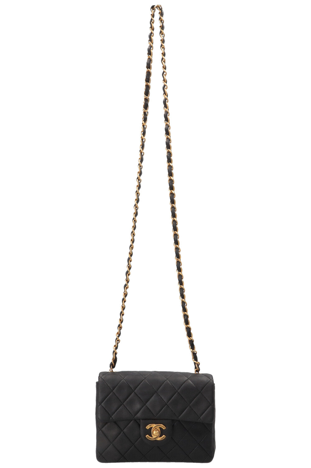 CHANEL Mini Square Flap Crossbody Bag Black