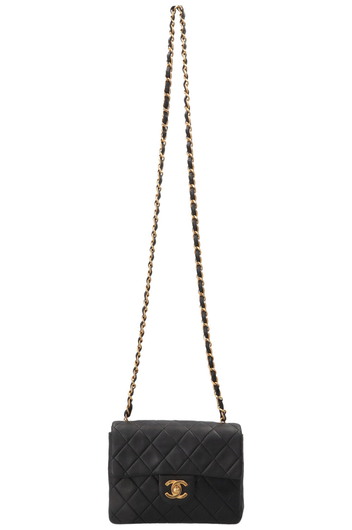 CHANEL Mini Square Flap Crossbody Bag Black