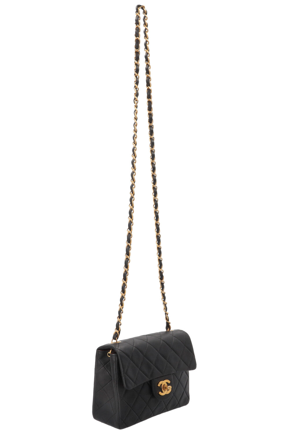 CHANEL Mini Square Flap Crossbody Bag Black